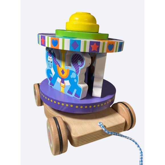 MELISSA & DOUG First Play Wooden Carousel Pull Toy - Picture 2 of 12